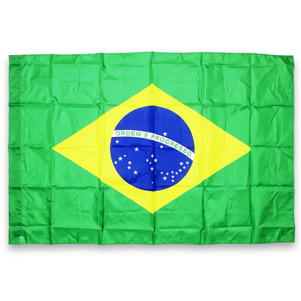 Bandeira Do Brasil Média 60x90cm Em Tecido Poliéster Seleção Copa Do Mundo Festa