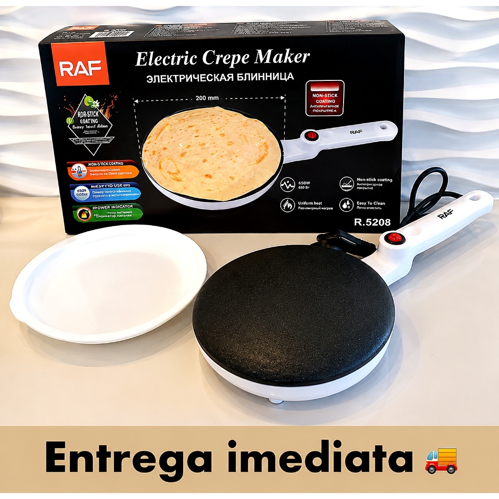 Panquequeira Elétrica Antiaderente 110V/220V Para Panqueca Omelete Tapioca Crepe Fácil de Limpar