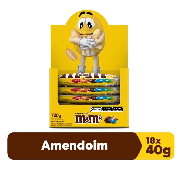 Chocolate M&M'S Amendoim 18 Unidades de 40g