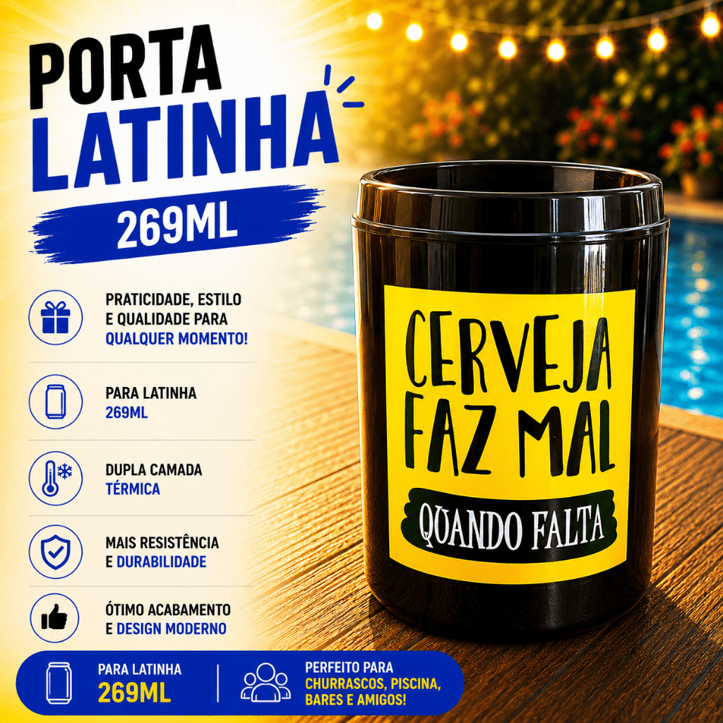 Porta Lata Palito 269ml Suporte Cerveja Térmico Isopor Personalização