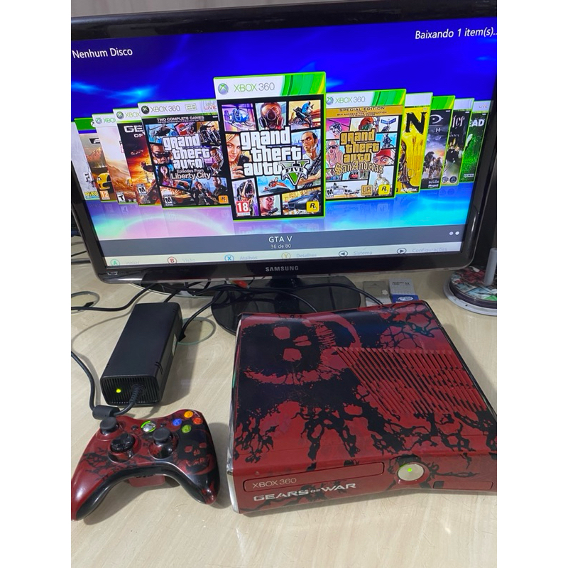 X Box 360 Slim Desbloqueado Versão Gears Of War 500 Gigas