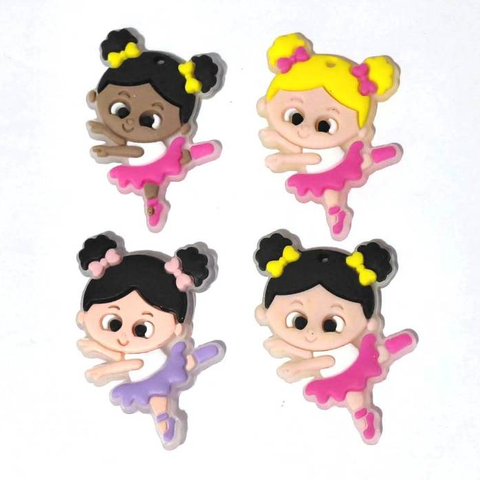 Aplique Bailarina 4,5cm Emborrachado Pacote Com 8 Unidades
