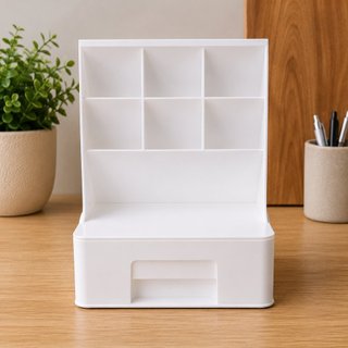 Porta Caneta Porta Objeto Organizador Multiuso de Mesa - Branca