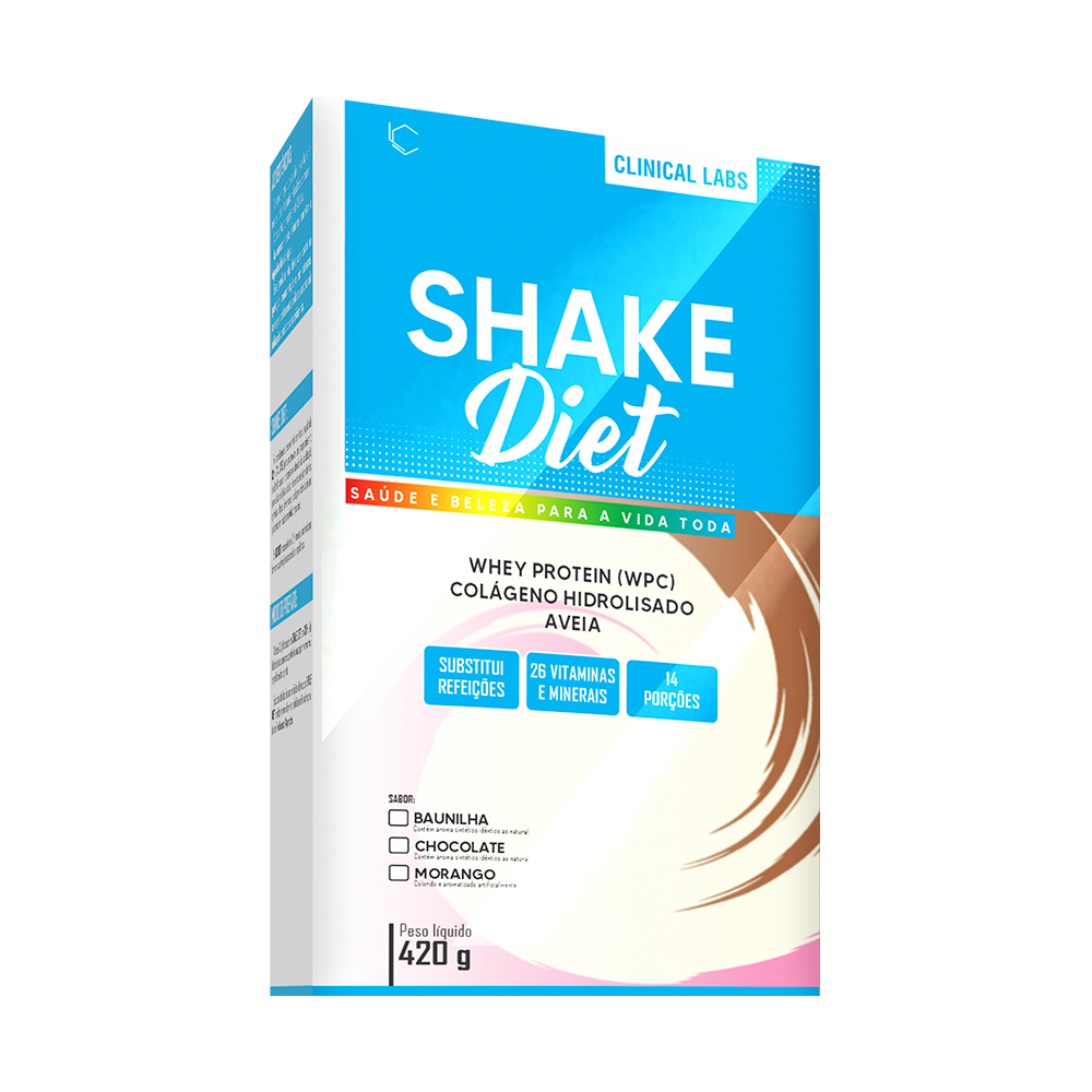 Shake Diet Substituto de Refeição Nutrição Prática Vitaminas Whey + Colágeno + Aveia - Clinical Labs