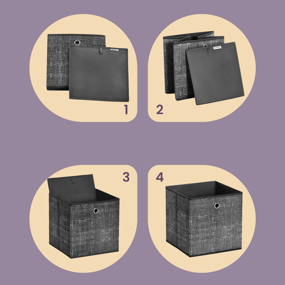 SONGMICS KIT 6 Caixas Organizadoras Multiuso, Tecido Não Tecido Com Alça, 30x30x30 Cm,Organização de roupas e brinquedos · foto 2