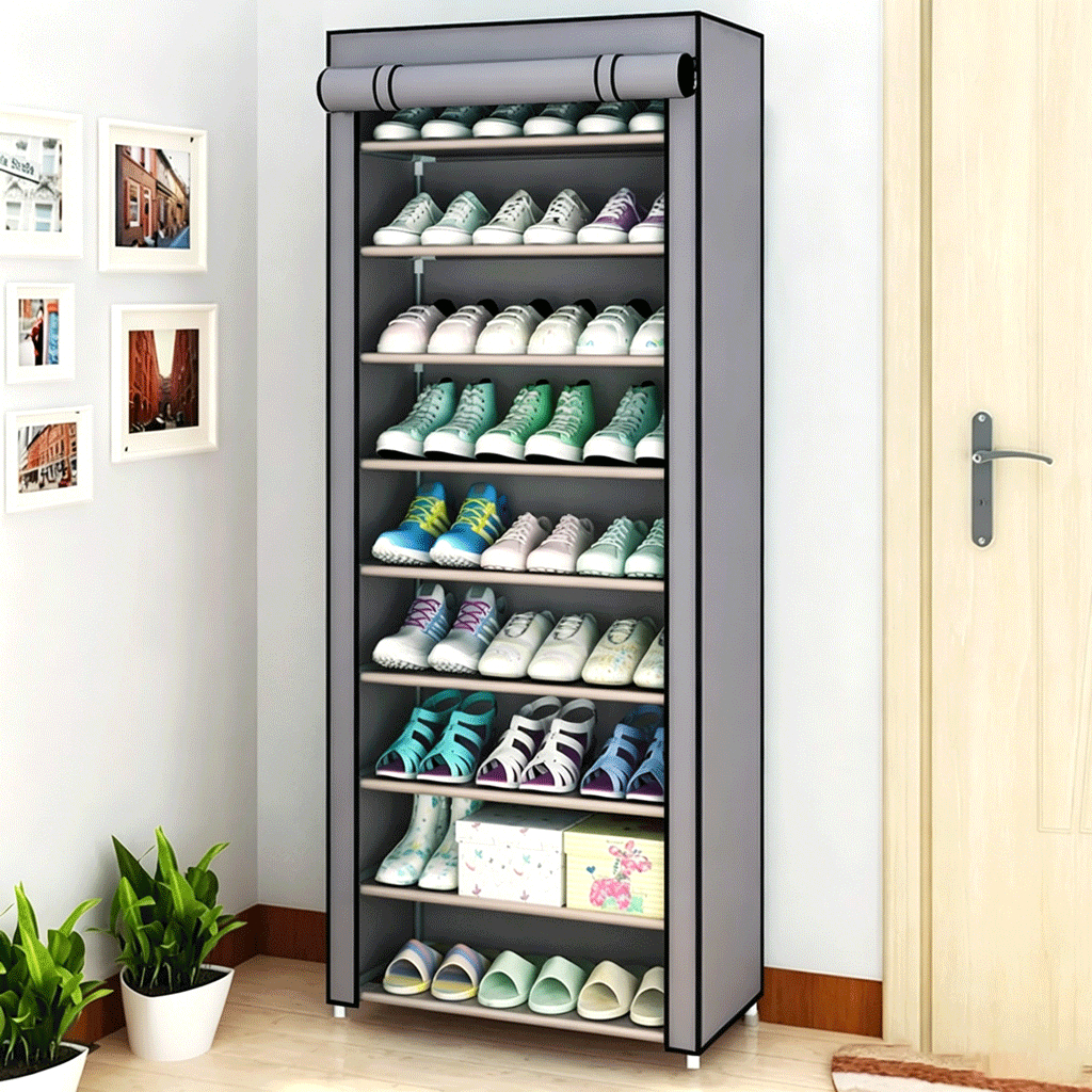 Sapateira Multiuso Para Calçados 9 Andares Com Porta Organizador Desmontável Capacidade para 24 Pares