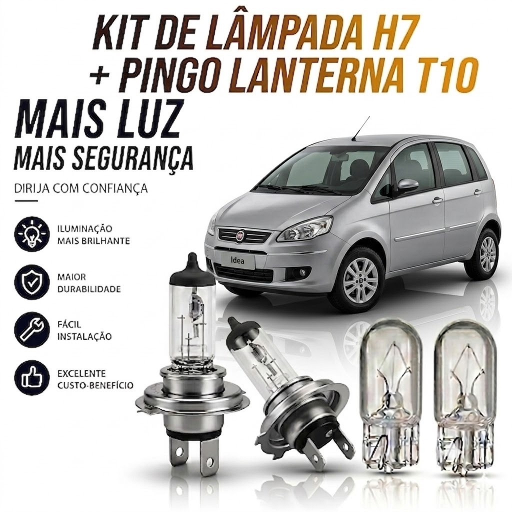 Lampada farol BAIXO + LANTERNA IDEA 2005 ATÉ 2016