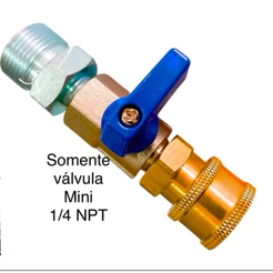 Válvula de Esfera Mini Cromado 1/4 BSP macho x femea Snow Foam Compressor