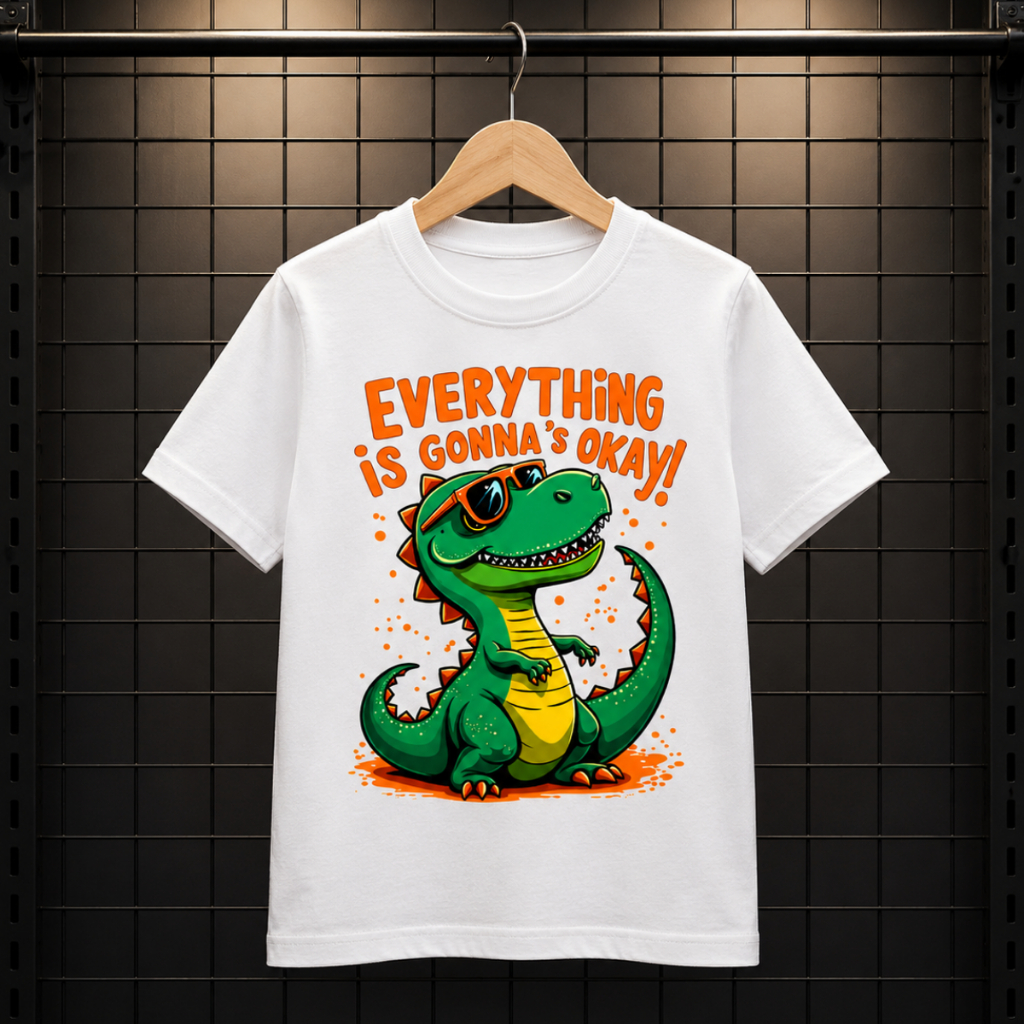 Camiseta Infantil Dinossauro Menino Roupa Casual Camiseta T Rex Estampa Exclusiva Infantil
