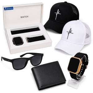 Kit Presente Masculino Boné grife + Carteira de Couro+ Óculos + Relógio Premium Prova Dagua