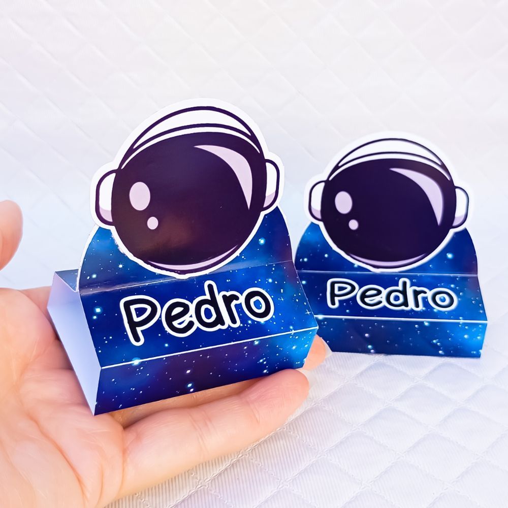 Porta Bis Duplo personalizado ASTRONAUTA Lembrancinha aniversário de Festa Infantil