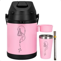 Kit Tereré 3x1 Copo Bomba Garrafa Térmica 2.5l Rosário Santa Personalizados