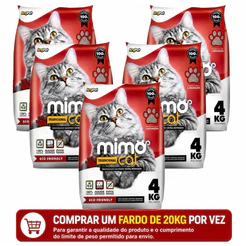 Areia Sanitária Higiênica 4x5kg Argila Natural para Gatos Grãos Médios Tradicional 20 kg Mimo