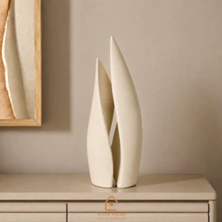 VASOS ESCULTURAS TORRES DECORATIVOS CERAMICA NUDE PRETO FOSCO DESIGN MODERNO ELEGANTE SALA QUARTO