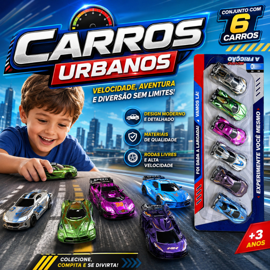 Brinquedo do Carros Urbanos De Trânsito Carros de Corrida para Meninos e Meninas Fricção