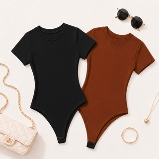 Kit 2 Body Femininos Careca Manga Curta | Suplex Confortável | Moda Verão e Tendência Cas…