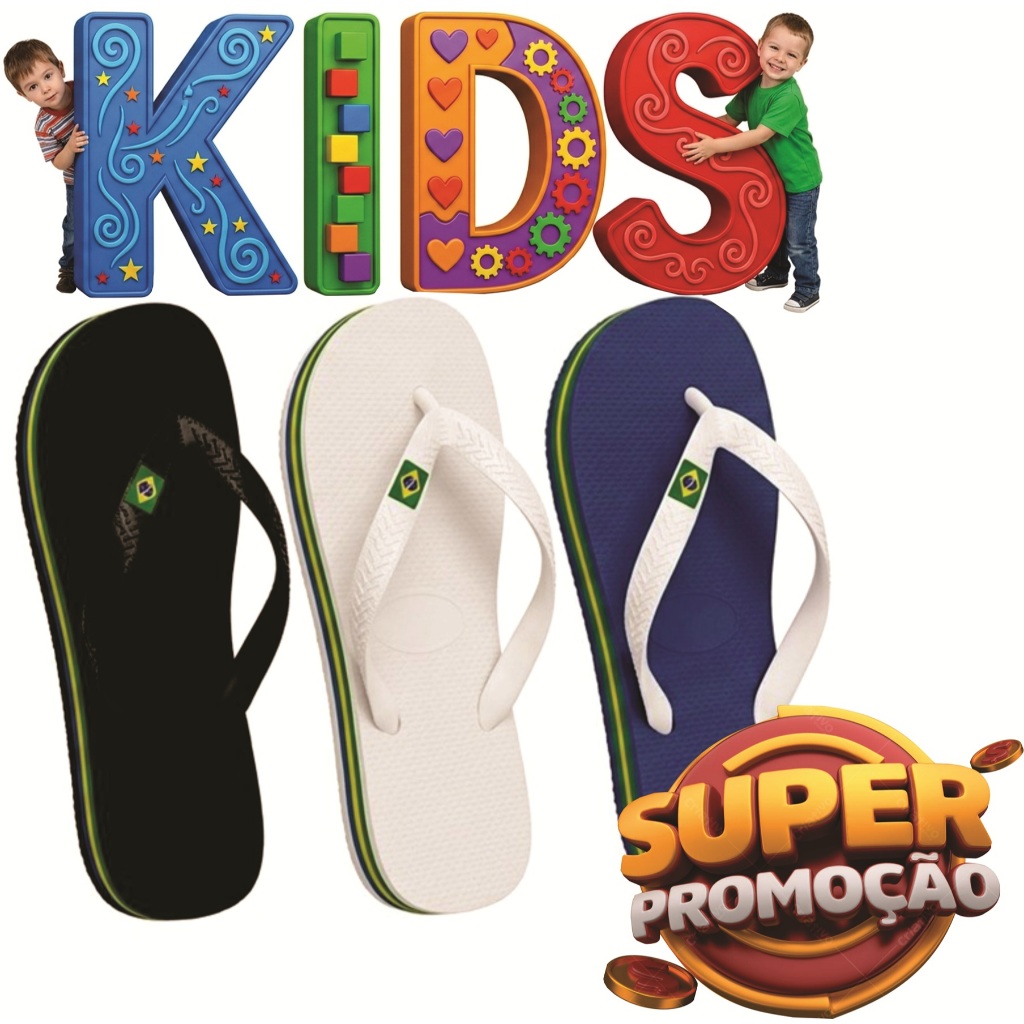 Kit 2 Pares Chinelo Infantil Filete Masculino Feminino Antiderrapante Macio Mais Vendido ENVIO EM 24 HS ÚTEIS