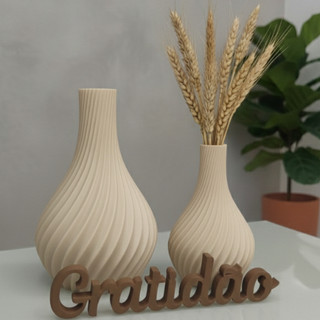 Kit 2 Vasos Decorativos Letreiro Personalizado Decoração Moderna Elegante Casa Escritório