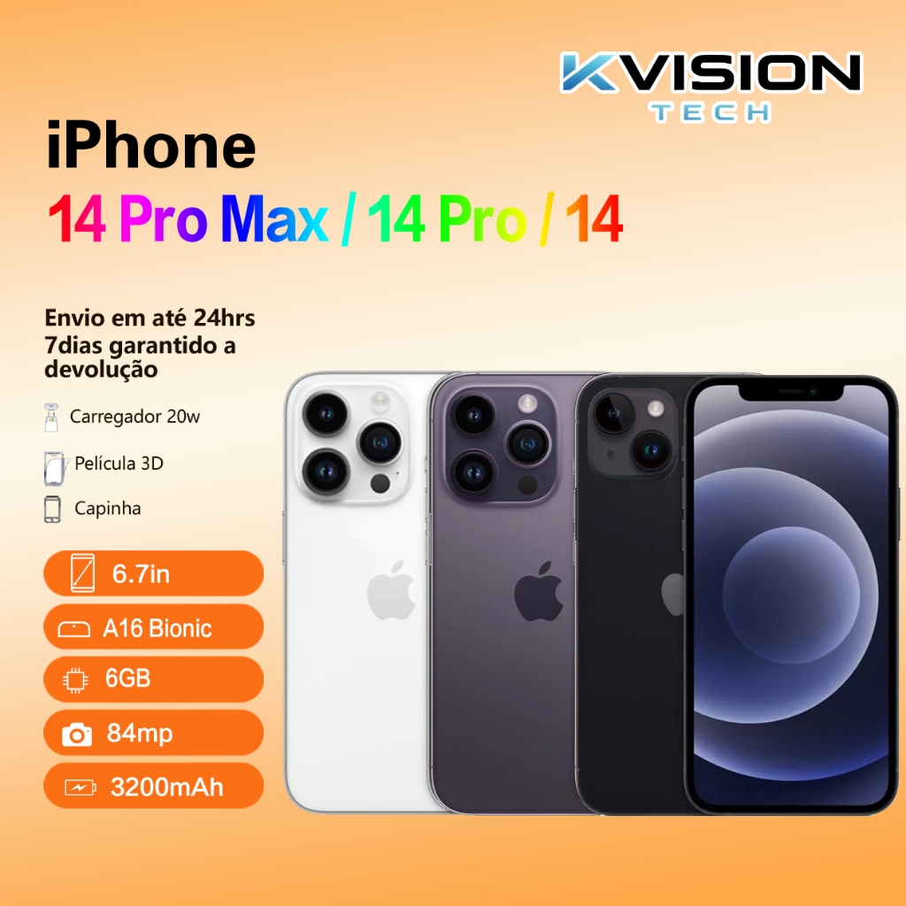 Celular Iphone 14/ 14 Pro/ 14 Pro Max 128gb/ 256gb 100% Original Com Garantia- …