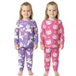 Kit 2 Conjuntos Soft Sublimado Quentinho Estampado do 1 ao 8 anos Meninas Inverno