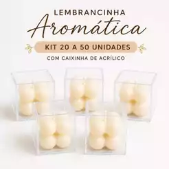 Kit Velas Bubble Aromáticas com Caixinhas Acrílico - Casamento, Chá de Bebê Batizado e Aniversário