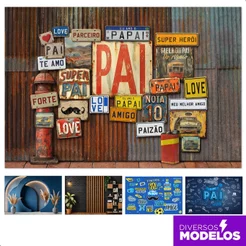 Fundo Fotográfico Dia dos Pais Cenário Painel Sublimado Em Tecido para Fotos
