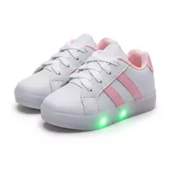 Tênis Infantil para Menino e Menina com Led Luz Casual Confortável
