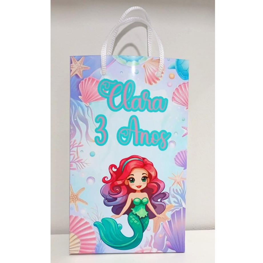 Sacolinha Sereia | Sacolinha Personalizada para Festa | Lembrancinha Infantil | Sacolinha Surpresa | Envio Rápido