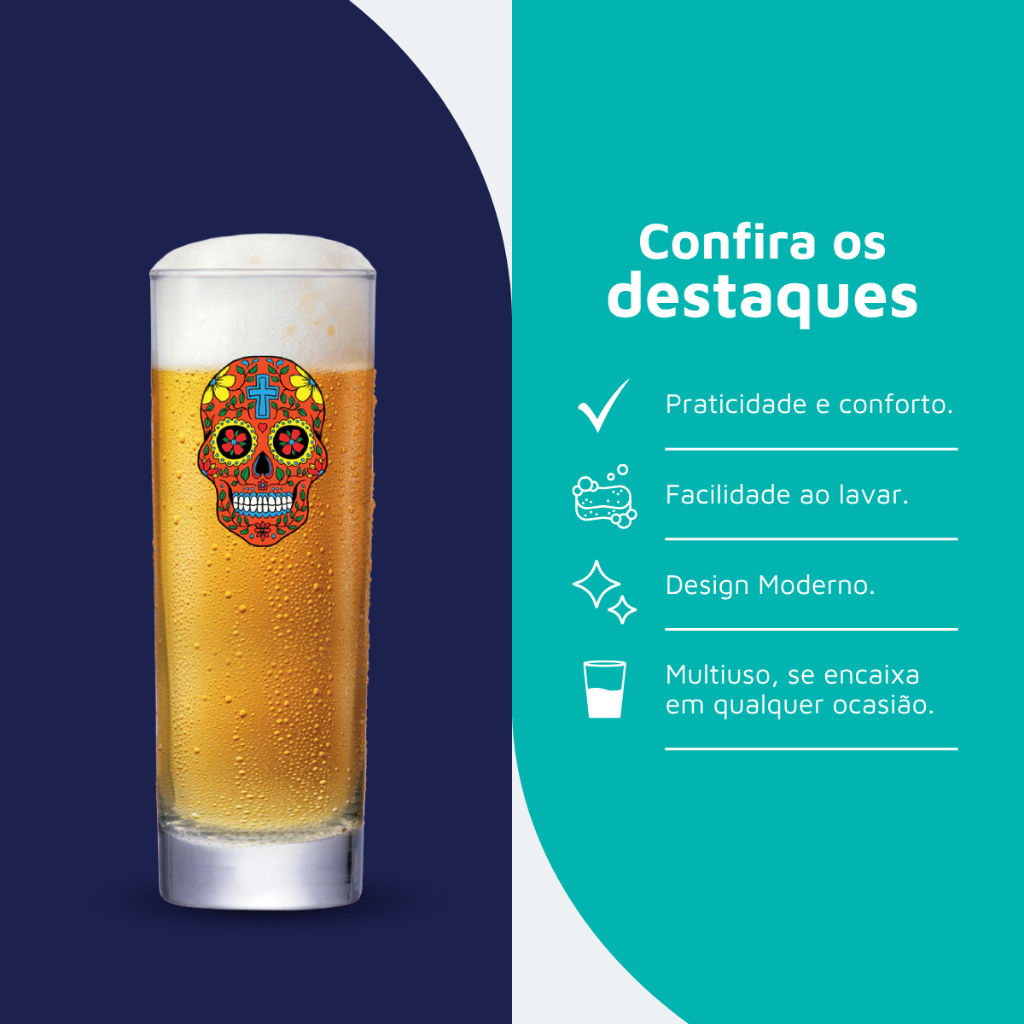 Copo Tubo Mexican, Copo de Vidro Multiuso 300ml – Ruvolo · foto 2