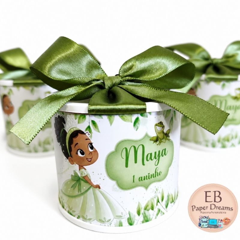 Tubolatas Personalizada 5x6cm -LEMBRANCINHA FESTA INFANTIL / PRINCESA TIANA BABY/ PRINCESA E O SAPO BABY/ DIVERSOS TEMAS