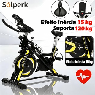 Solperk Bicicleta Spinning Ergométrica Profissional Silenciosa Suporta até 120kg Academia em Casa