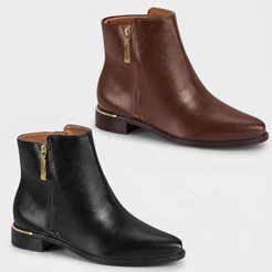 Bota Feminina Vizzano Napa Genebra Cano Baixo Detalhe Dourado