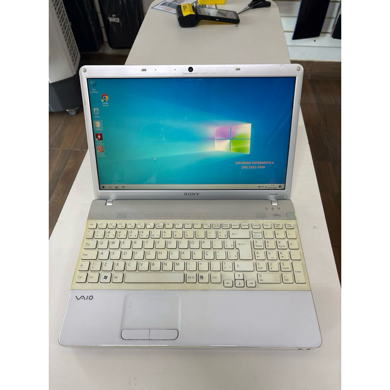 lindo notebook Sony vaio tela 15,6 processador amd p320 4gb ram hd 250gb bateria 30 min SEM FONTE