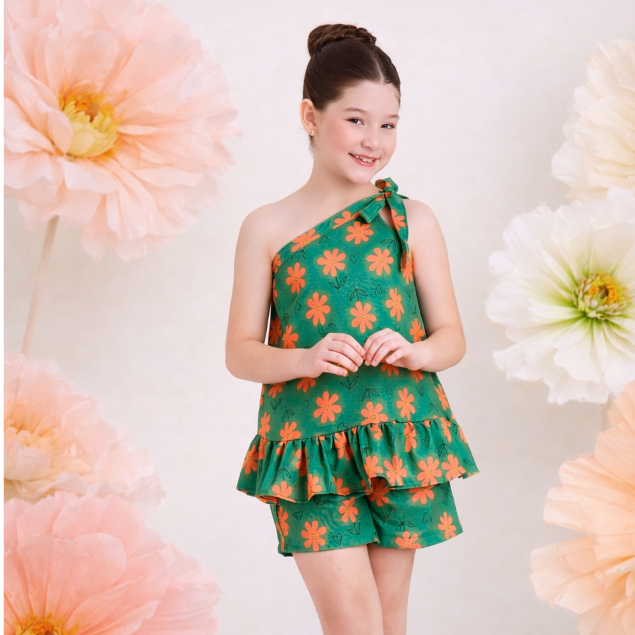 Conjunto menina infantil estampado Batinha com Short menina combinadinho roupa infantil menina