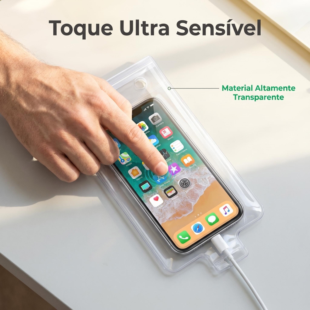 Capa Prova D'água para Celular Entregador Tela Táctil Carregável