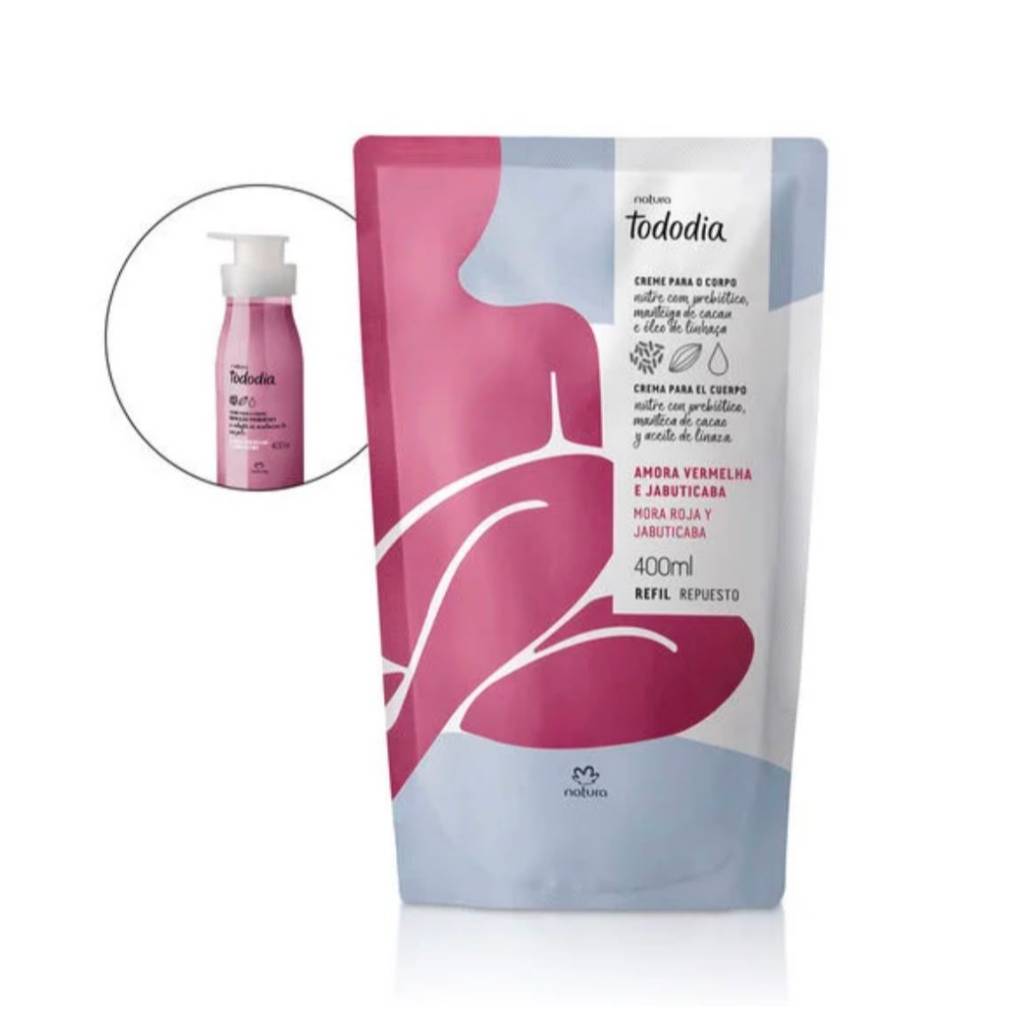 Refil Creme Desodorante Nutritivo para o Corpo Tododia 400 ml-Amora Vermelha e Jabuticaba