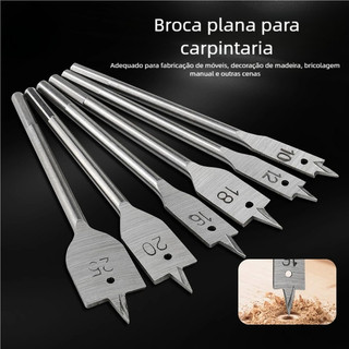 Jogo Broca Chata Para Madeira Marcenaria Profissional