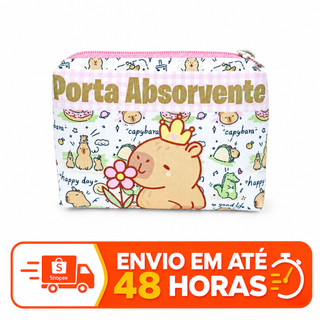 Mini Necessaire Capivara Porta Absorvente Fofo, Discreto e Prático /carregador de celular