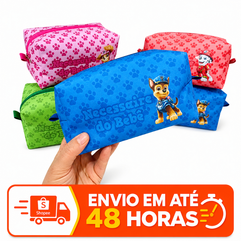 Necessaire Personalizada Box Patrulha Canina Porta fralda Farmacinha G Viagem Higiene Criança