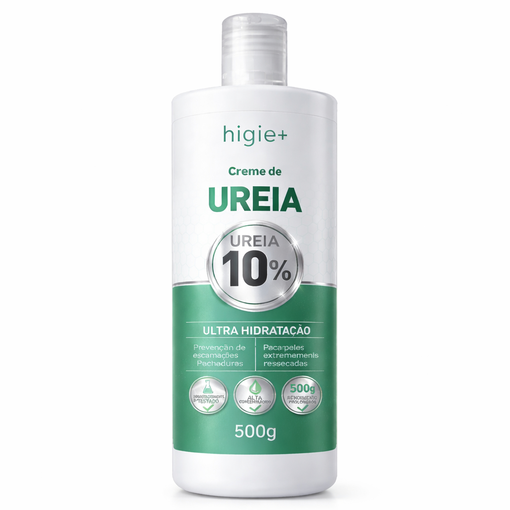 Creme de Ureia 10% 500g - Hidratação Intensa Para Pele Seca Mãos, Pés, e Cotovelos – Higie+