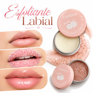 Esfoliante Labial Peach Lua & Neve- Lábios hidratados e renovados