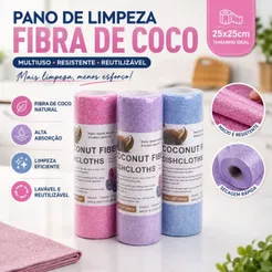 Rolo 20/40 Panos Microfibra 25x25cm Multiuso Lavável Reutilizável Absorção Limpeza Casa Duhome