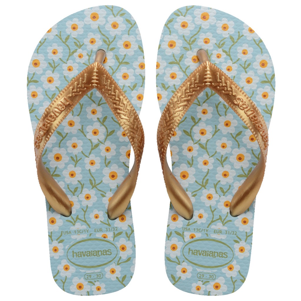 CHINELOS HAVAIANAS KIDS FLORES INFANTIL TIRAS MAIS GROSSAS BORRACHA MAIS MACIA