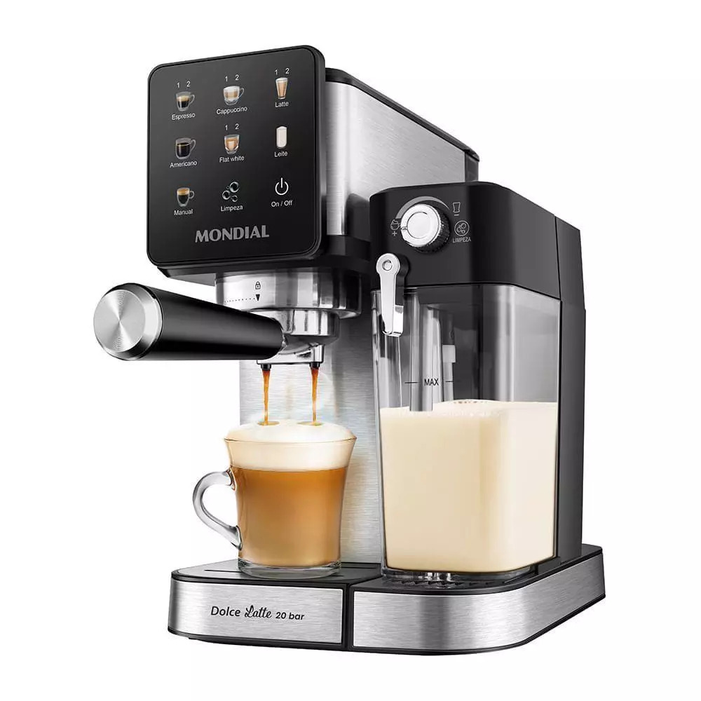 Imagem Cafeteira Espresso Automática Mondial Dolce Latte CCL-01 20Bar Preta Inox
