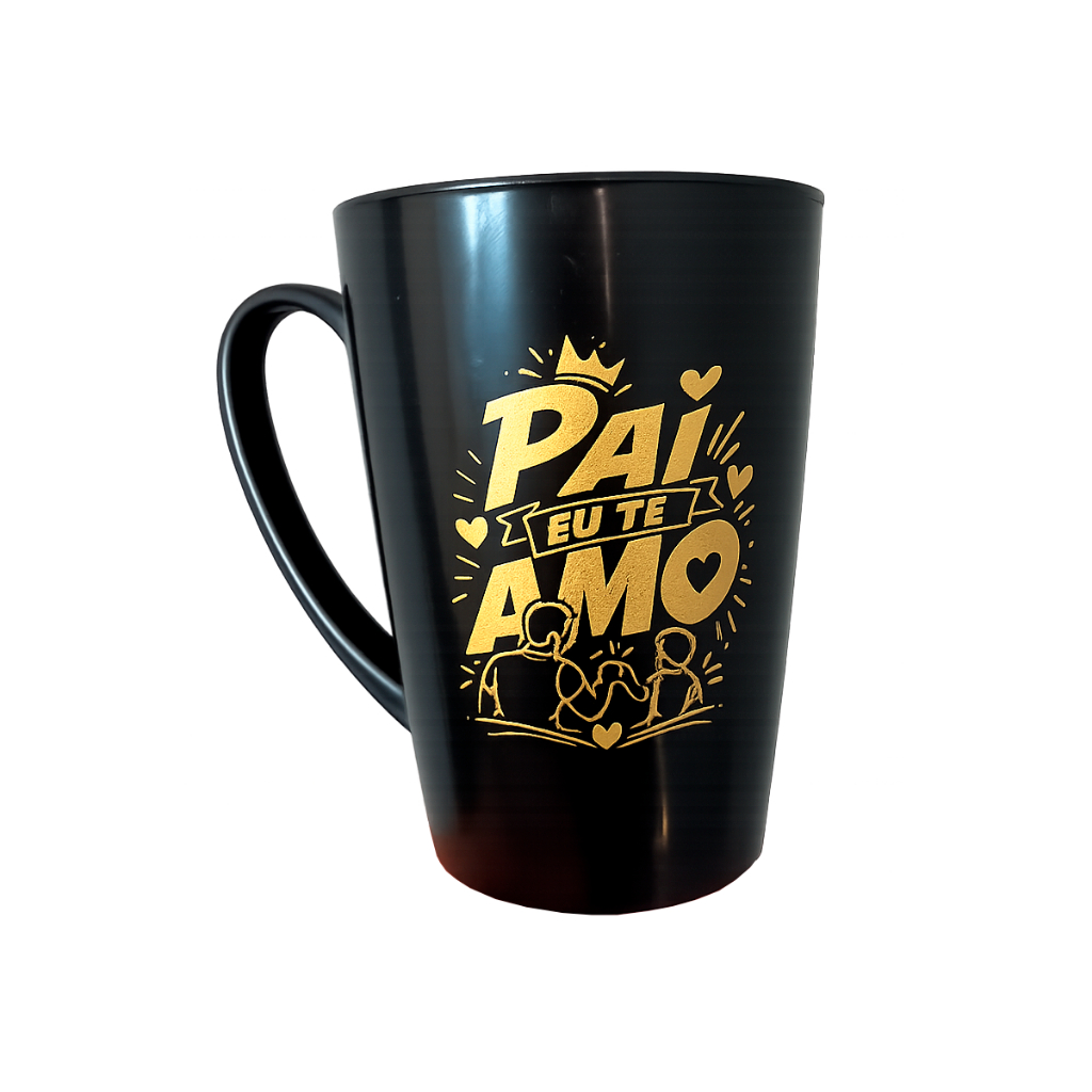 Kit 10 Caneca Plástica 450ml Personalizada Feliz Dia Dos Pais, Pai Eu Te Amo
