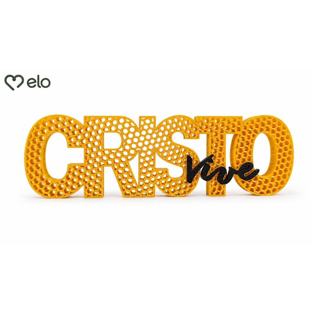 Escultura Decorativa Cristã "Cristo Vive" em Impressão 3D | Decoração Religiosa para Sala, Escritório e Presente
