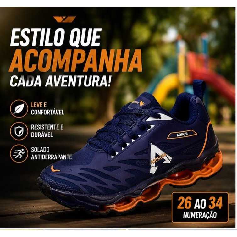 Tênis Infantil Esportivo Casual Masculino Menino Leve Confortável Respirável Solado Macio Antiderrapante Escola Passeio
