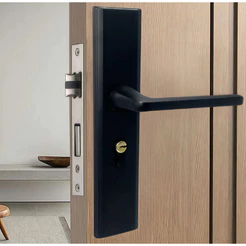 Fechadura de porta Banheiro Preta porta silenciosa Trinco Interno Design Moderno