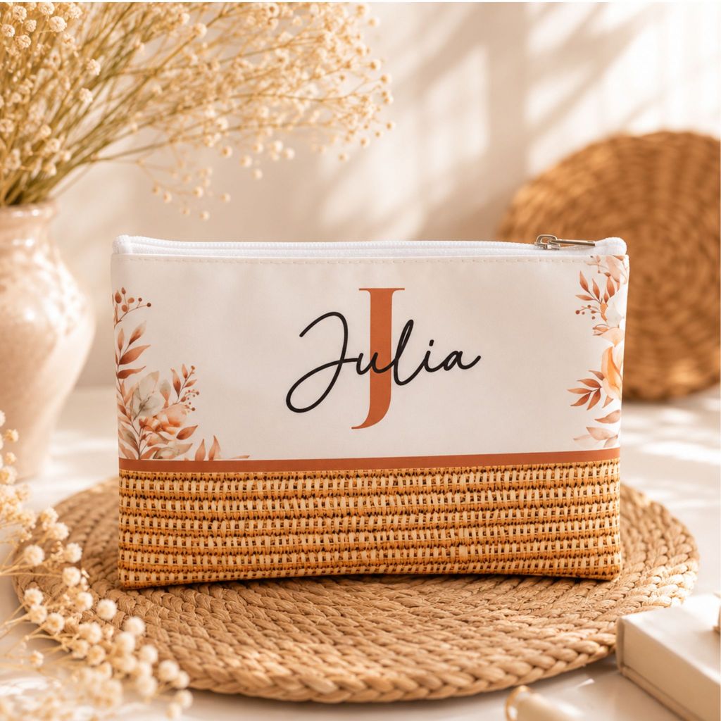 Kit 5 Necessaire Slim Personalizada Com Nome para presente, lembrancinha Casamento, Madrinhas, Formatura, aniversário