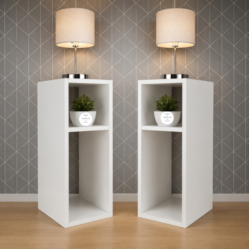 Mesa de Cabeceira Com Nicho Organizador -44